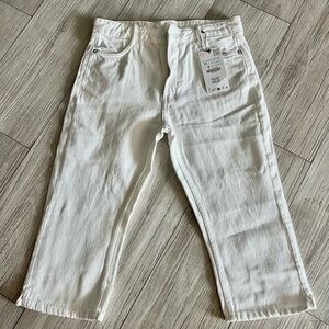 Zara white denim capri pants never worn!